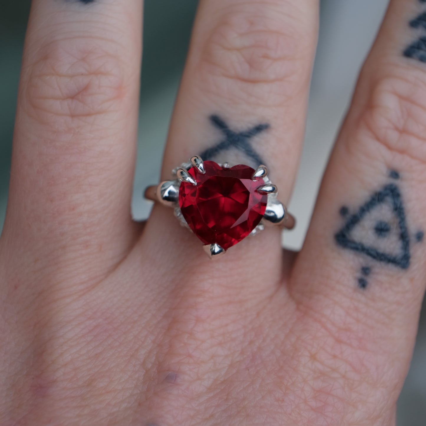 ERZULIE synthetic ruby ring
