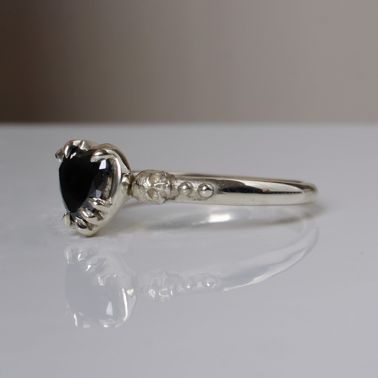 MY HEART black diamond ring