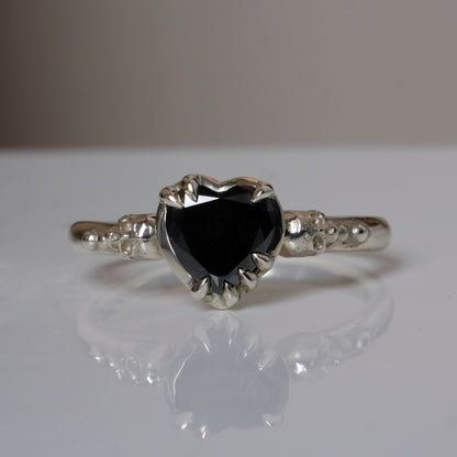 MY HEART black diamond ring