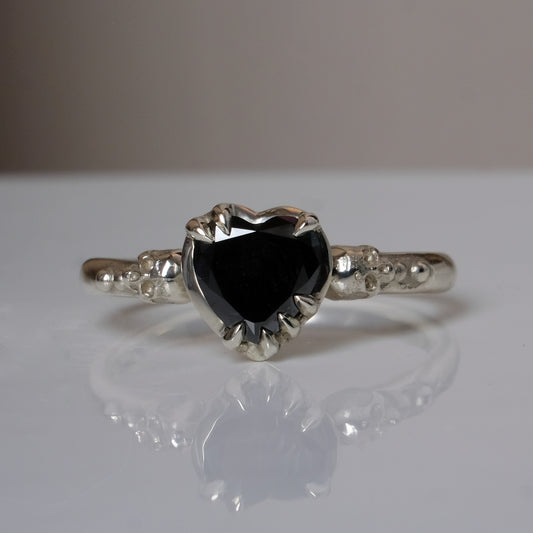 MY HEART black diamond ring