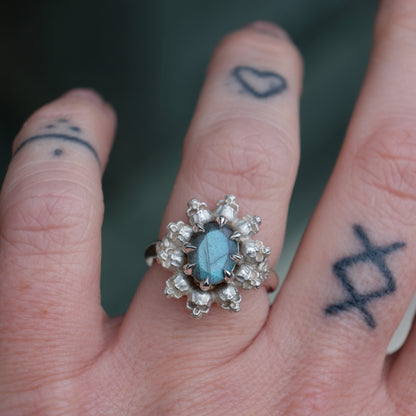 PATES labradorite halo ring