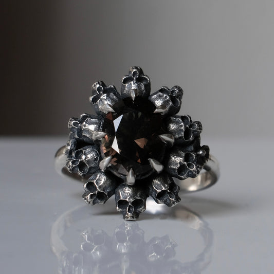 PATES syn tourmaline halo ring