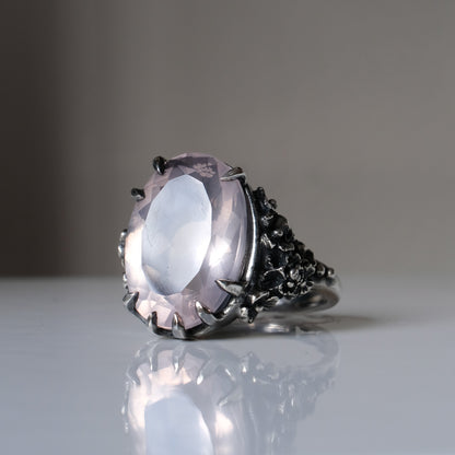 GERTRUDE rose quartz ring