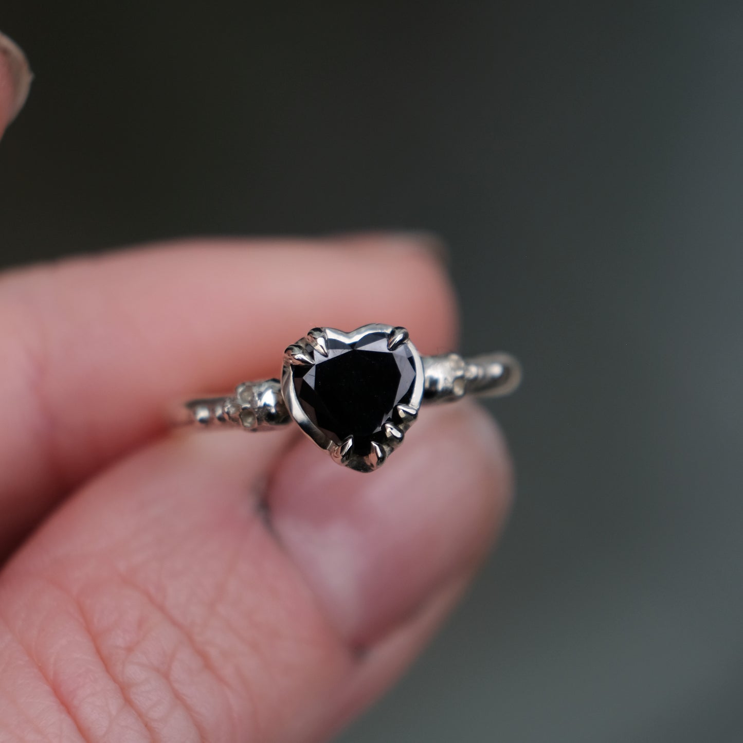 MY HEART black diamond ring