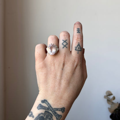 GERTRUDE rose quartz ring