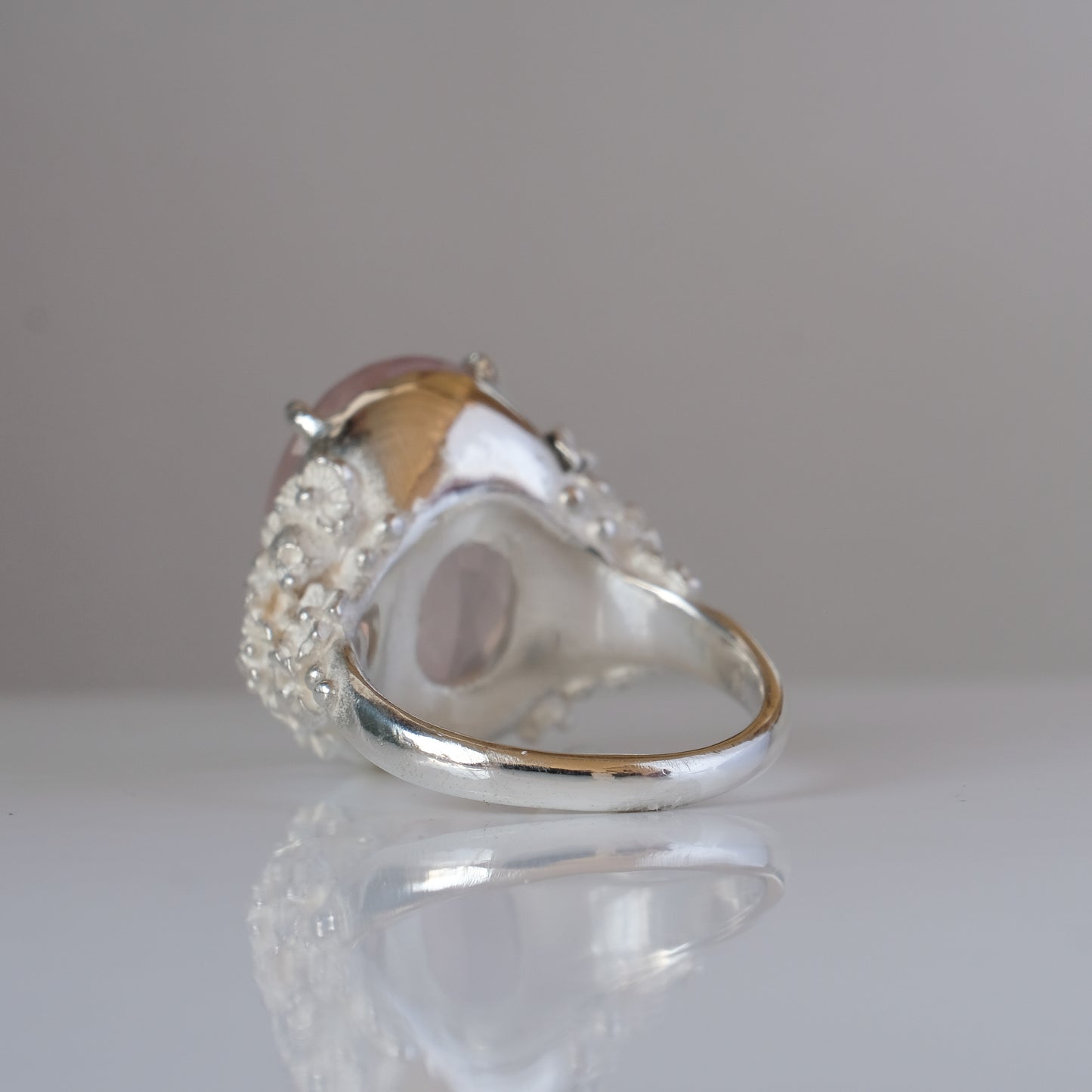 GERTRUDE rose quartz ring