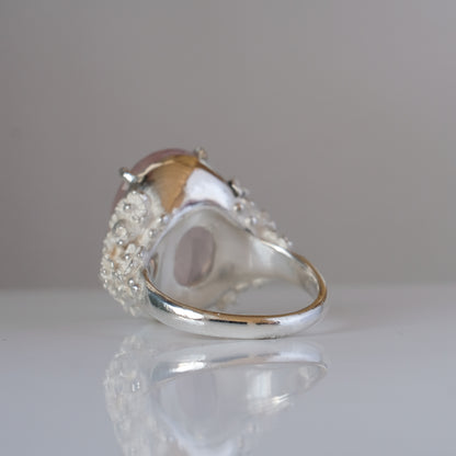 GERTRUDE rose quartz ring