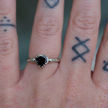 MY HEART black diamond ring