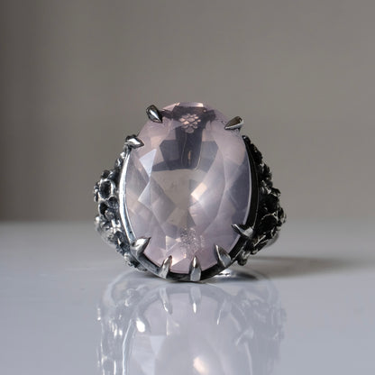 GERTRUDE rose quartz ring