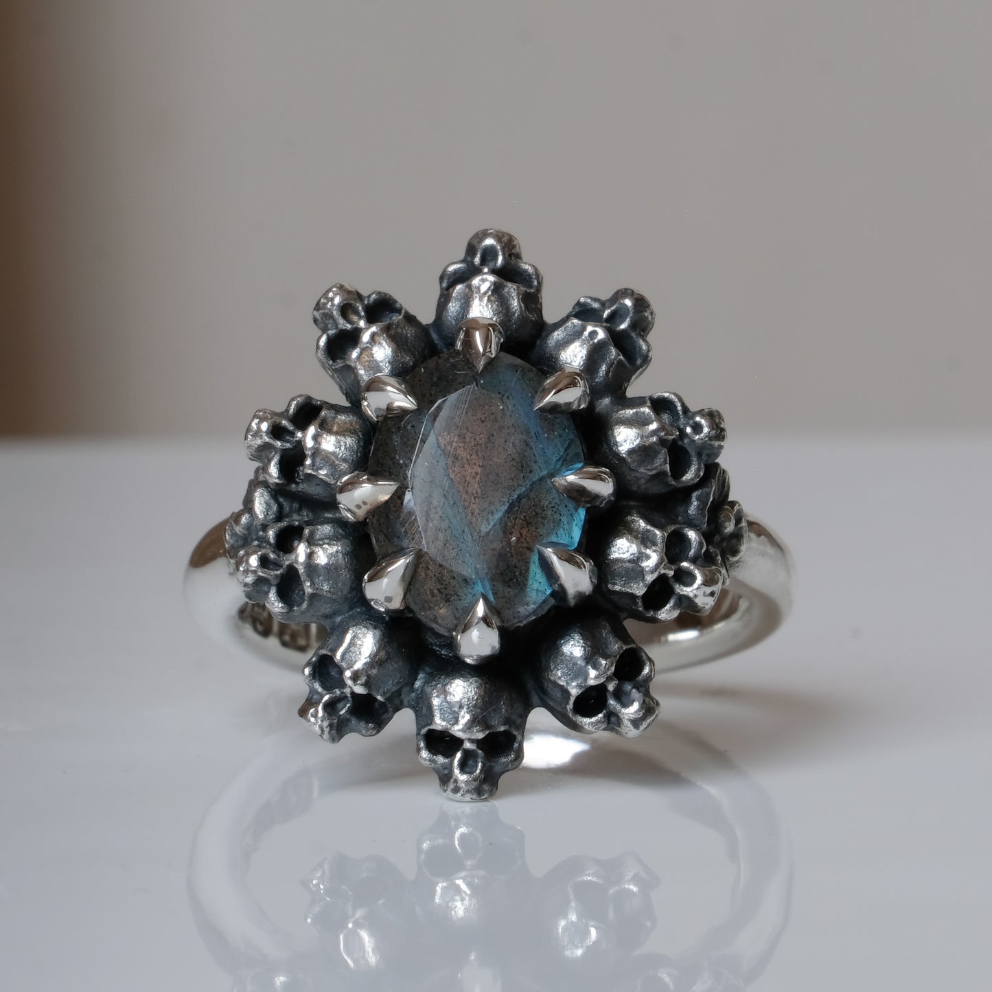 PATES labradorite halo ring