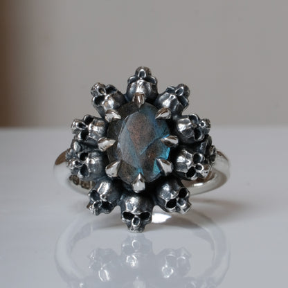 PATES labradorite halo ring