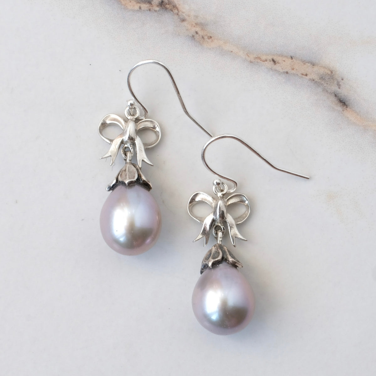 BOW and pearl earrings