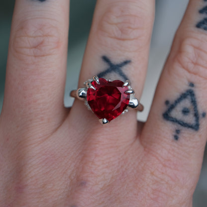ERZULIE synthetic ruby ring