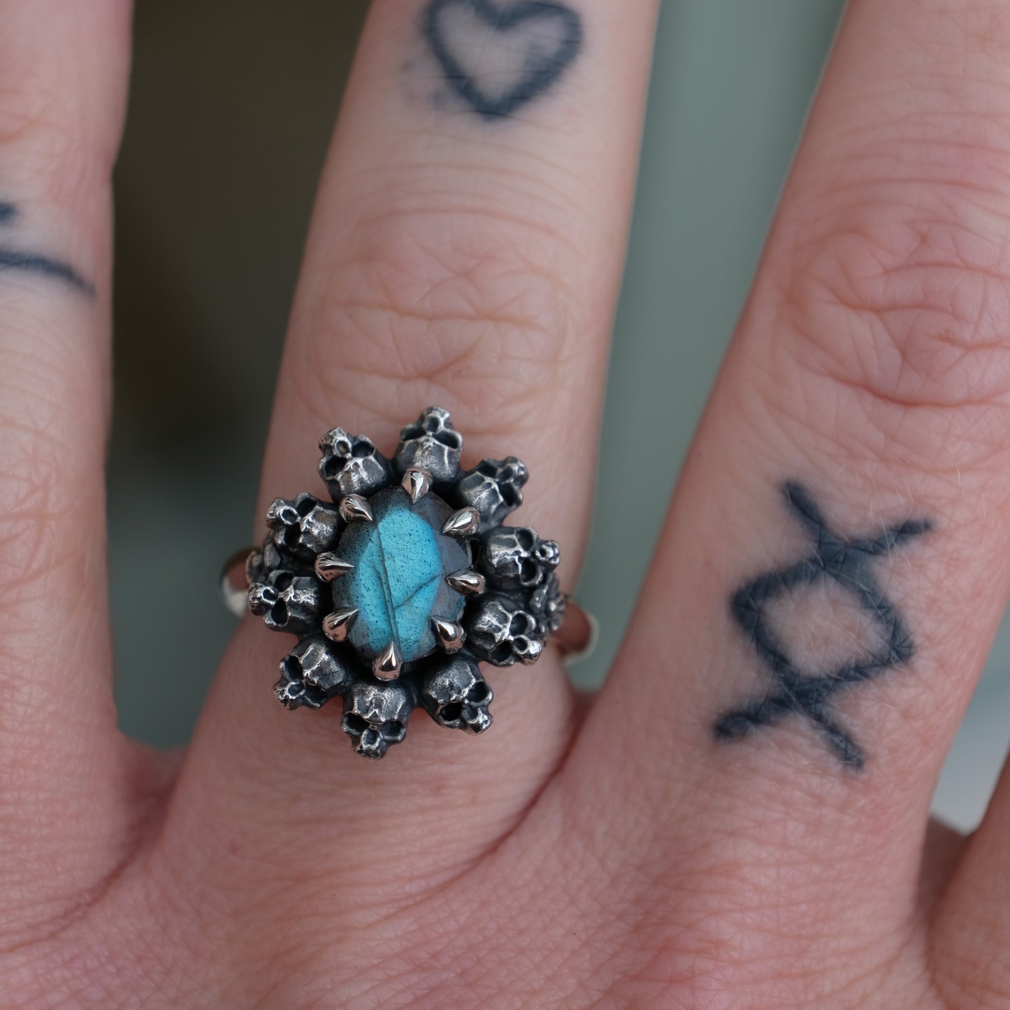 PATES labradorite halo ring