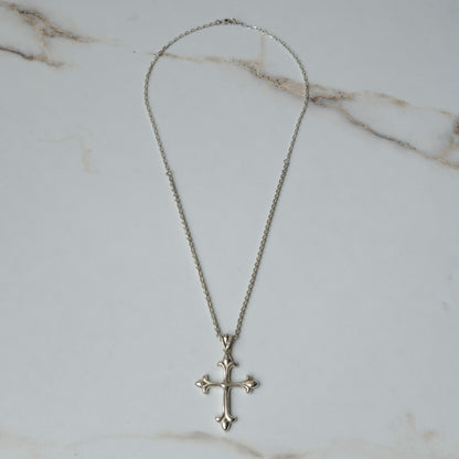 Hand carved ornate crucifix cross in sterling silver by Charlie Shires