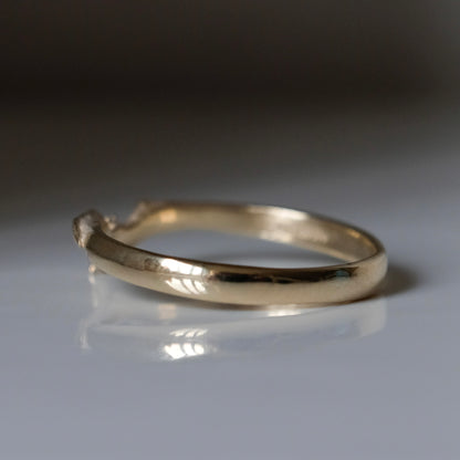 Mina bat ring in 9ct yellow gold. Handmade in London by Charlie Shires