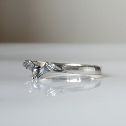 small sterling silver bat ring by Charlie Shires in London