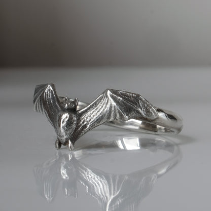 Large sterling silver bat ring by Charlie Shires