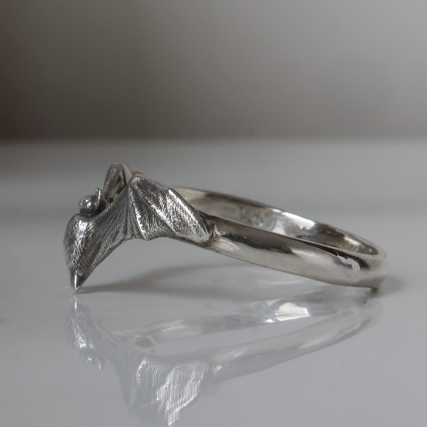Large sterling silver bat ring by Charlie Shires