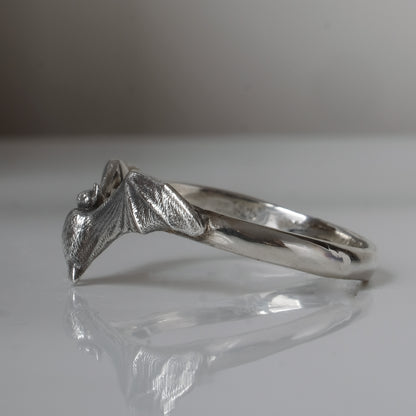 Large sterling silver bat ring by Charlie Shires