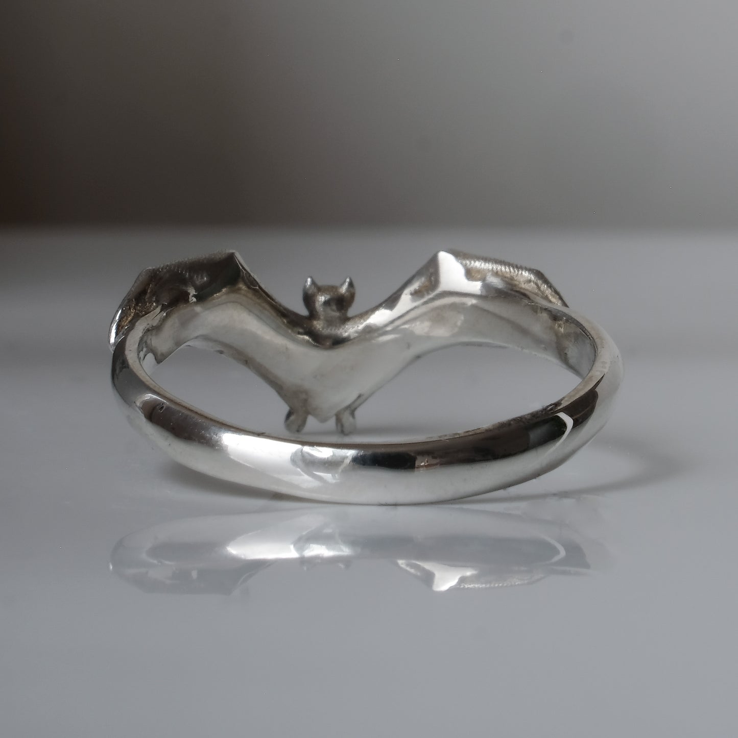 Large sterling silver bat ring by Charlie Shires