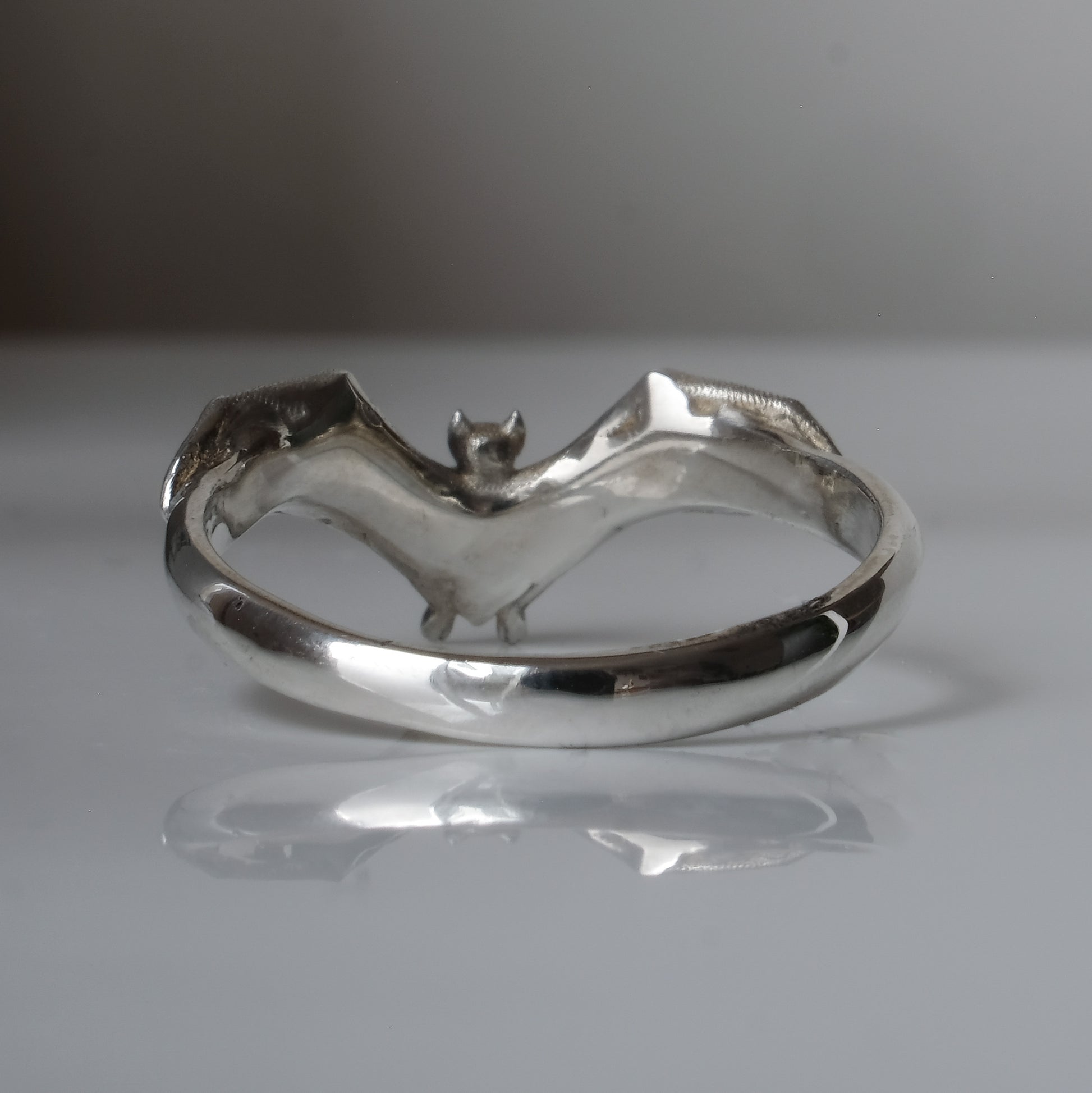 Large sterling silver bat ring by Charlie Shires