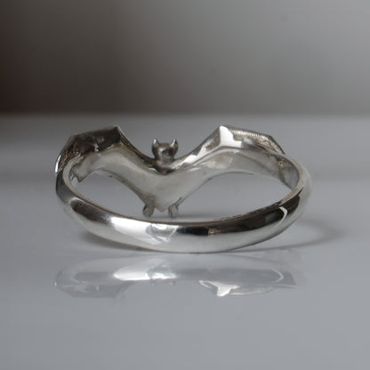 Large sterling silver bat ring by Charlie Shires