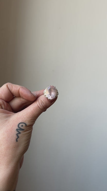 GERTRUDE rose quartz ring