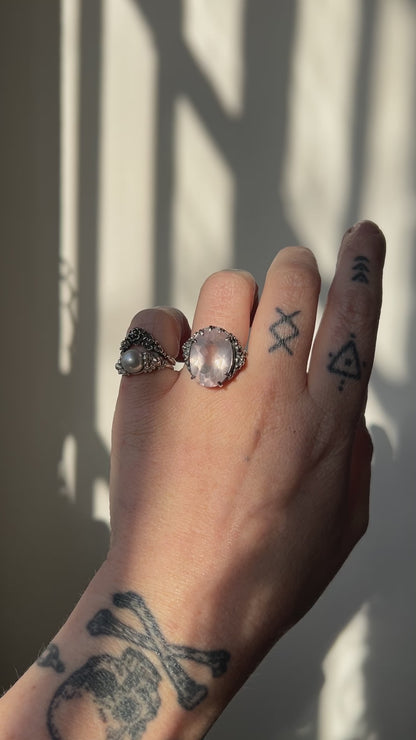 GERTRUDE rose quartz ring