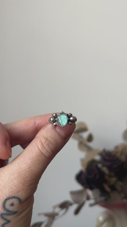 CERBERUS labradorite skull ring